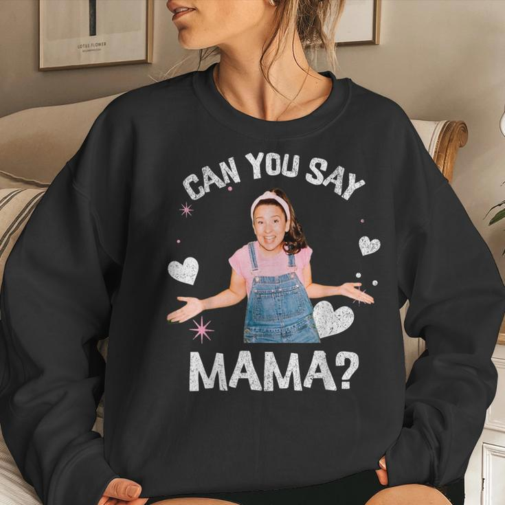 MsRachel Preschool Mom Dad Can You Say Mama Mom Mommy Women Sweatshirt Gifts for Her