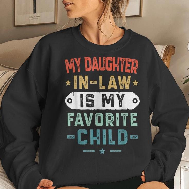 My Daughter In Law Is My Favorite Child Funny Family Gifts Women Crewneck Graphic Sweatshirt Gifts for Her
