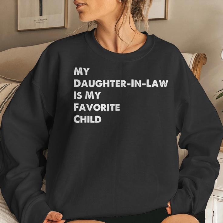 My Daughter-In-Law Is My Favorite Child Sons Wife Funny Women Crewneck Graphic Sweatshirt Gifts for Her