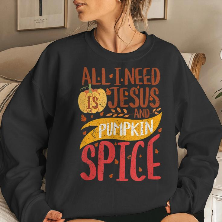 All I Need Is Jesus Christ And Pumpkin Spice Latte Fall Yall Latte Women Sweatshirt Gifts for Her