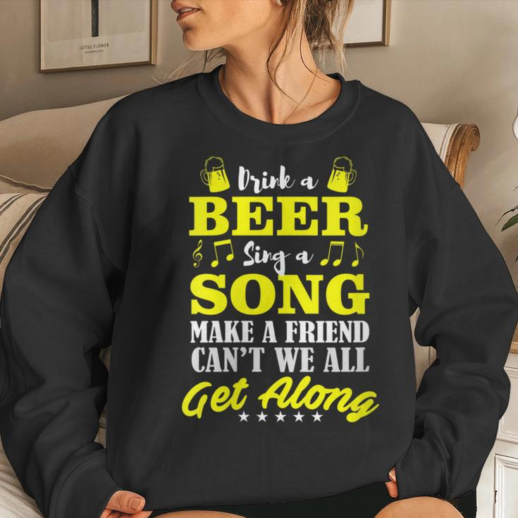 Oktoberfest Drink Beer Sing A Song Make A Friend Women Sweatshirt Gifts for Her