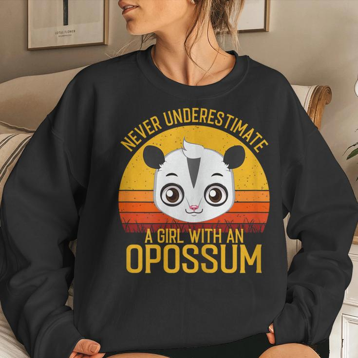 Opossum Never Underestimate A Girl With A Opossum Women Sweatshirt Gifts for Her