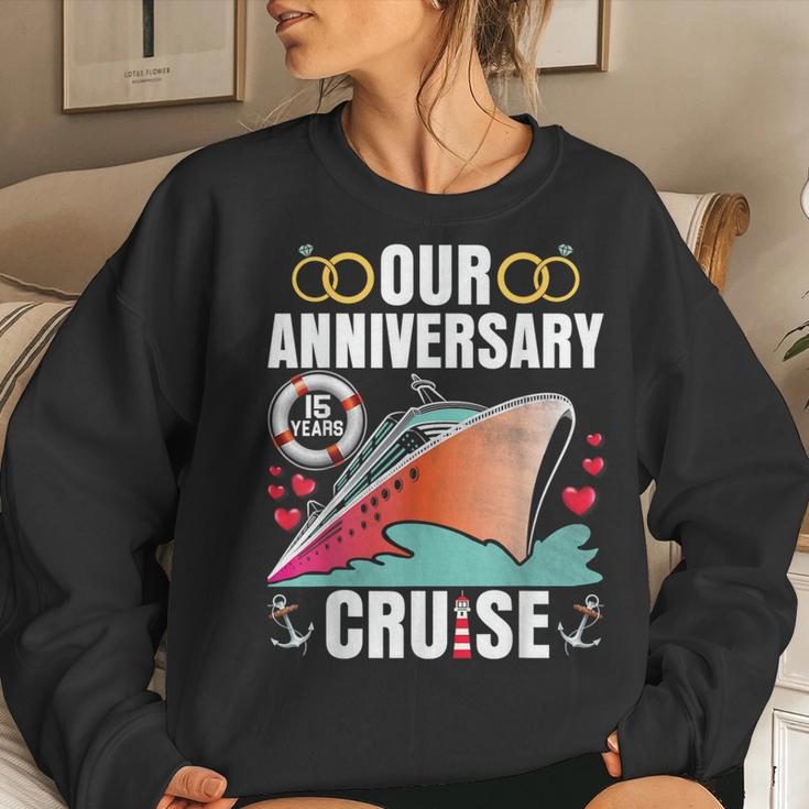 Our 15 Years Anniversary Cruise Husband Wife Couple Matching Women Crewneck Graphic Sweatshirt Gifts for Her