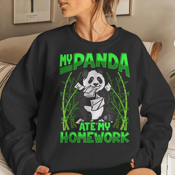 Panda Lovers s My Panda Ate My Homework Women Sweatshirt Gifts for Her