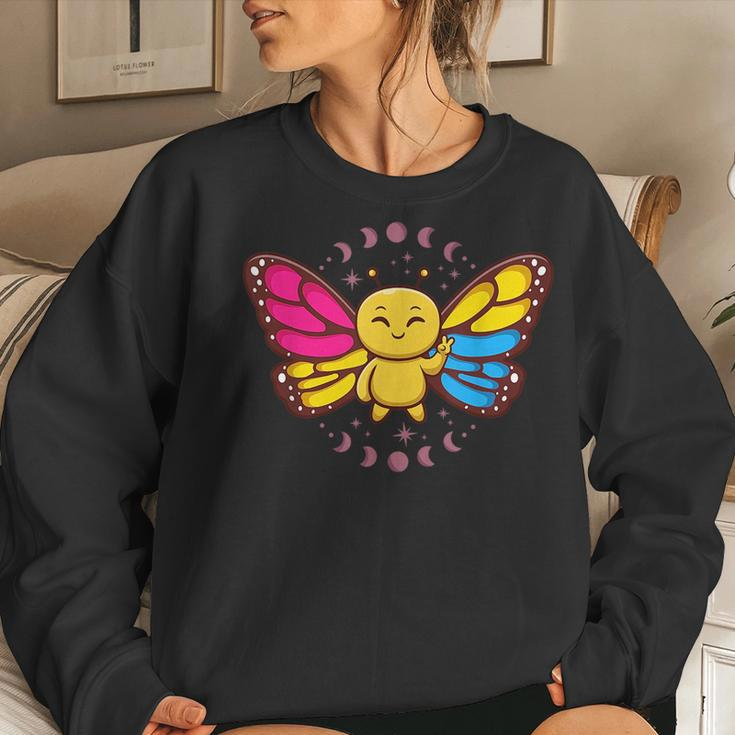 Pansexual Monarch Butterfly Insect Subtle Pan Pride Month Women Sweatshirt Gifts for Her