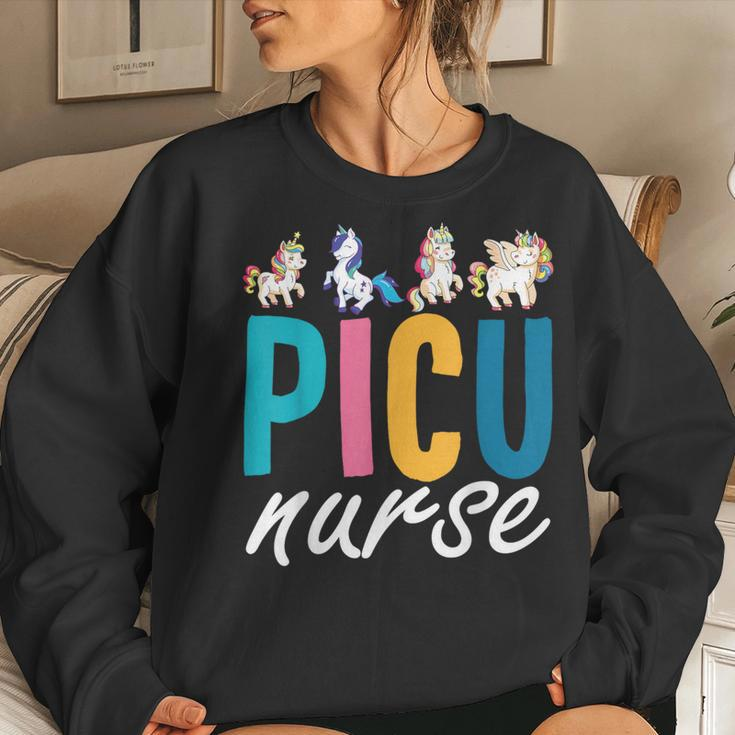 Picu Nurse Pediatric Unicorn Nurse Appreciation Nursing Women Sweatshirt Gifts for Her