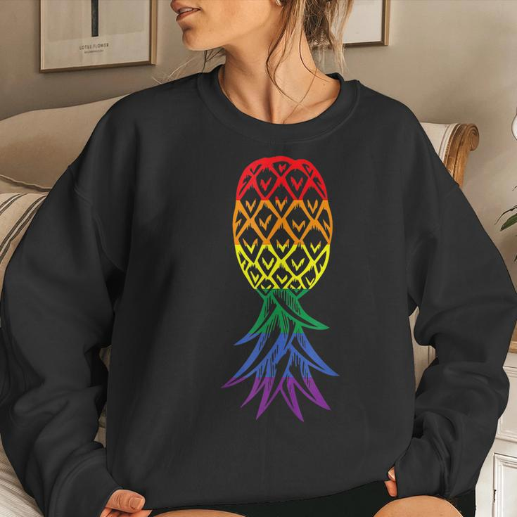 Pineapple Upside Down Cute Rainbow Lgbt Singer Women Sweatshirt Gifts for Her