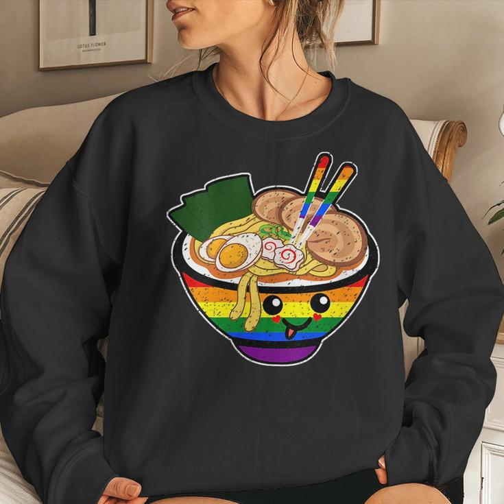 Powered By Ramen Lgbt Gay Pride Ally Lgbtq Nonbinary Trans Women Sweatshirt Gifts for Her