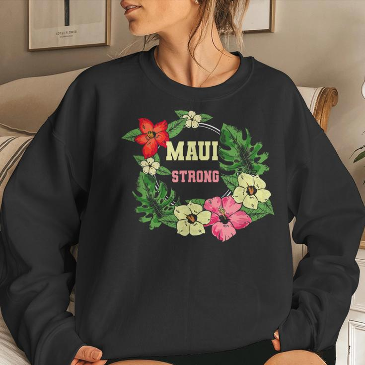 Pray For Maui Hawaii Strong Lahaina Hawaiian Floral Women Sweatshirt Gifts for Her