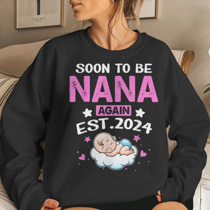 Pregnancy Announcement Soon To Be Nana Again 2024 Women Sweatshirt Gifts for Her