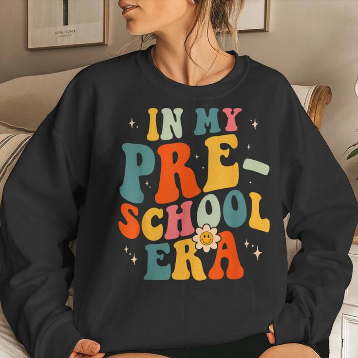 In My Preschool Teacher Era Prek Teacher Groovy Retro Women Sweatshirt Gifts for Her