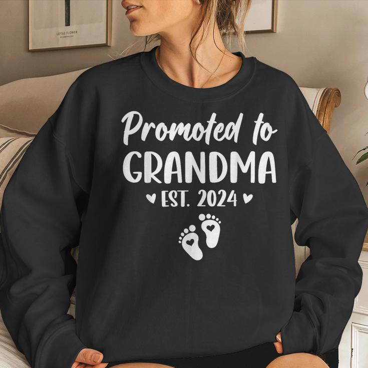 Promoted To Grandma Est 2024 New Grandma Grandmother Women Sweatshirt Gifts for Her