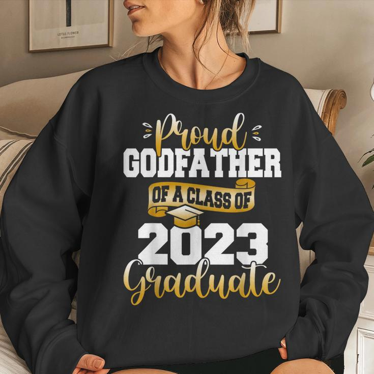 Proud Godfather Of A 2023 Graduate Funny Class Of 23 Senior Women Crewneck Graphic Sweatshirt Gifts for Her