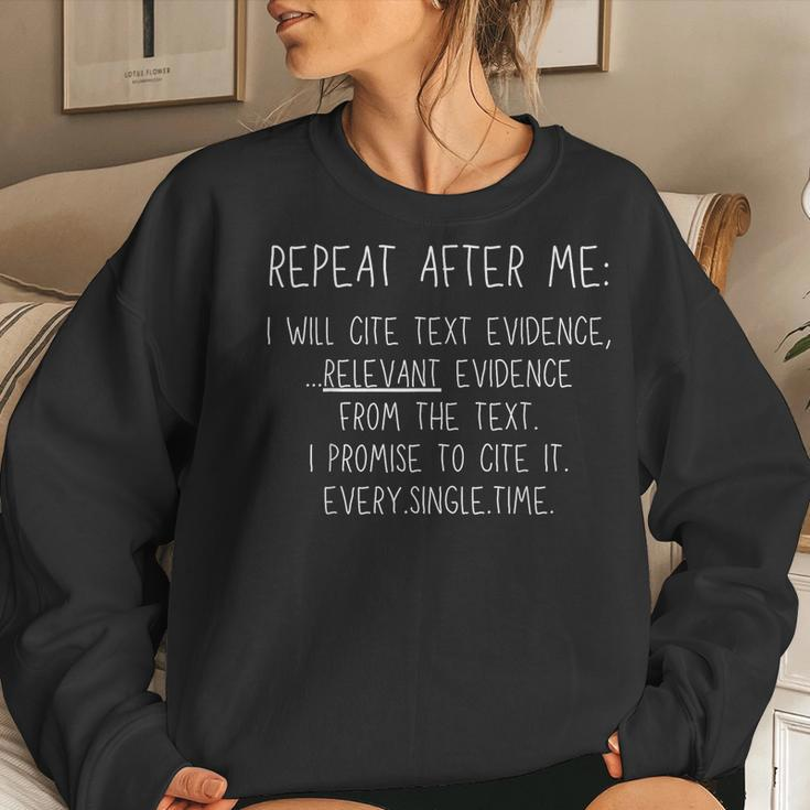 Prove It Cite Text Evidence English Students Teachers Women Sweatshirt Gifts for Her