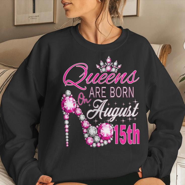 Queens Are Born On August 15Th Lion Queen Virgo Queen Girl Women Sweatshirt Gifts for Her