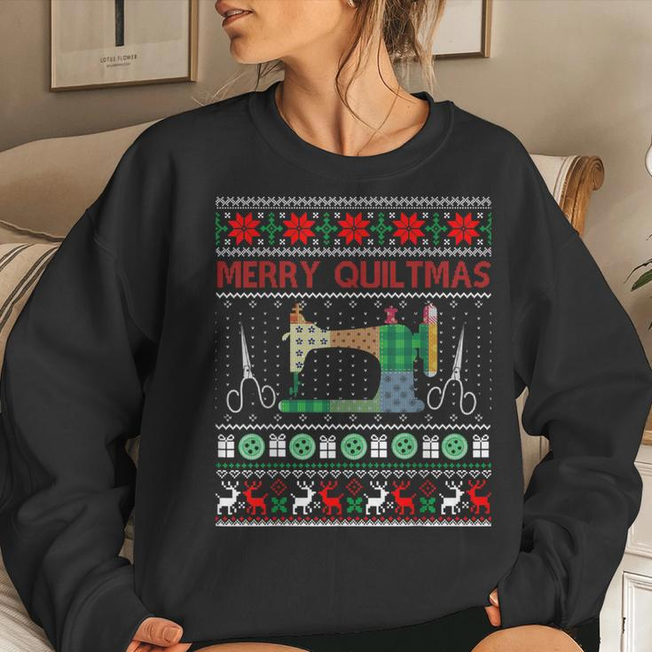 Quilting Ugly Christmas Sweater Happy Holidays Women Sweatshirt Gifts for Her