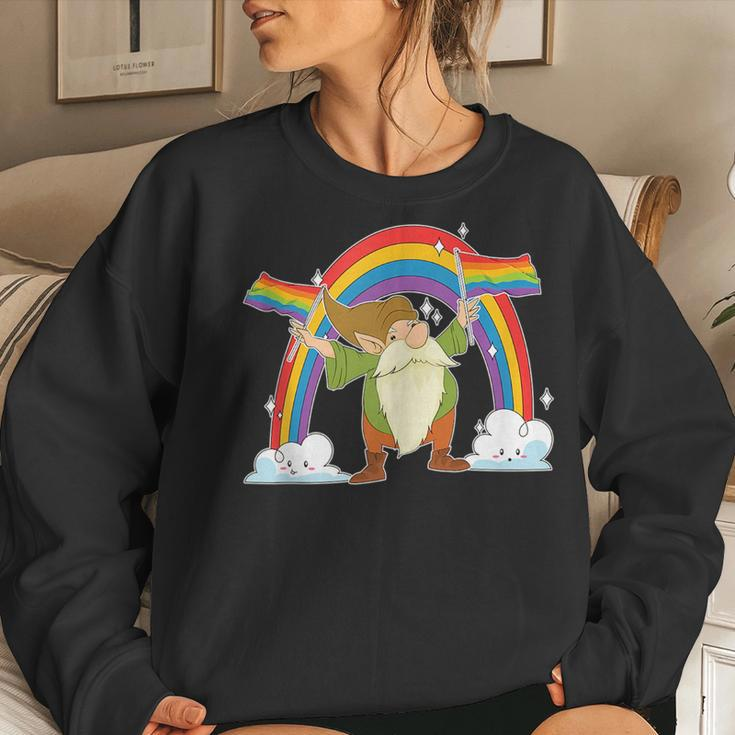 Rainbow Flag Nordic Gnome Lgbt Pride Month Garden Gnome Women Sweatshirt Gifts for Her