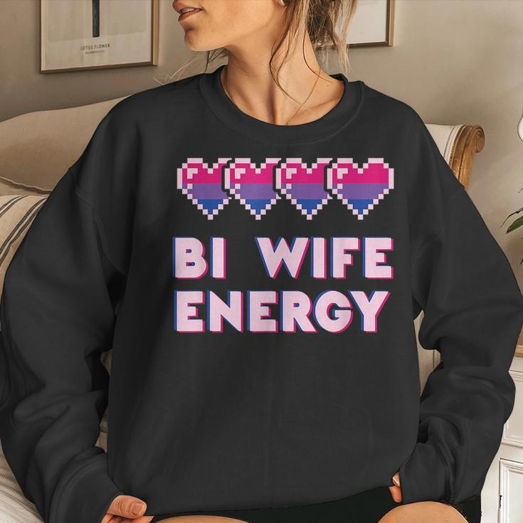Retro Bi Wife Energy Lgbt Pride Bisexual Flag Gay Marriage Women Sweatshirt Gifts for Her
