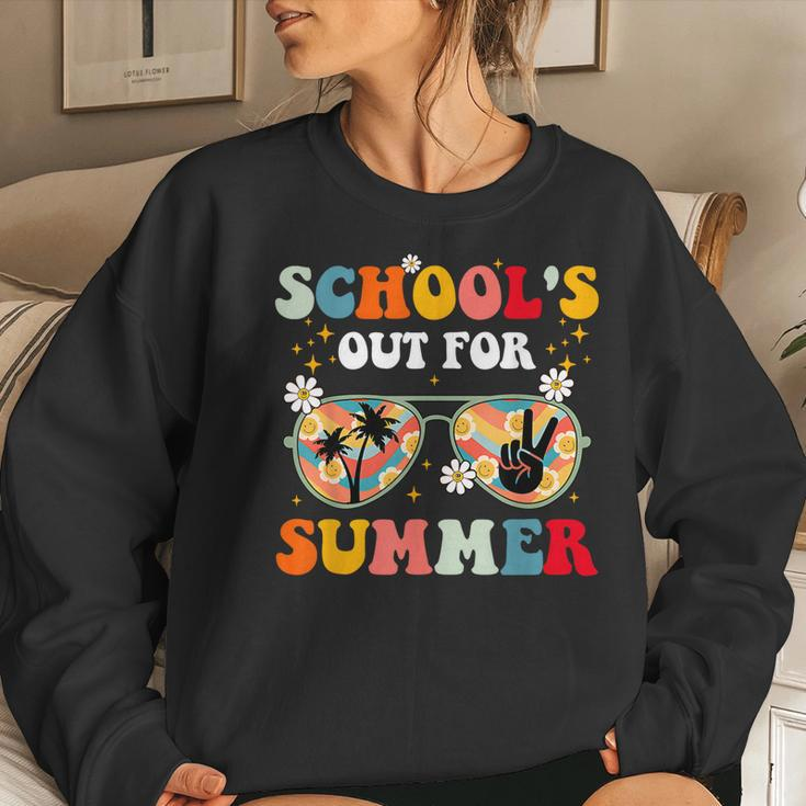 Retro Last Day Of Schools Out For Summer Teacher Boys Girls Women Sweatshirt Gifts for Her