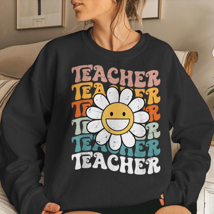 Retro Teacher Colorful - Elementary School Teacher Women Sweatshirt Gifts for Her