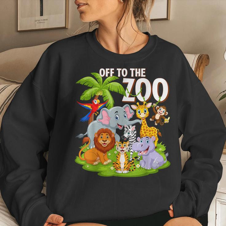 Safari Zoo Birthday Party Wild Zoo Animals Teacher Toddlers Women Sweatshirt Gifts for Her
