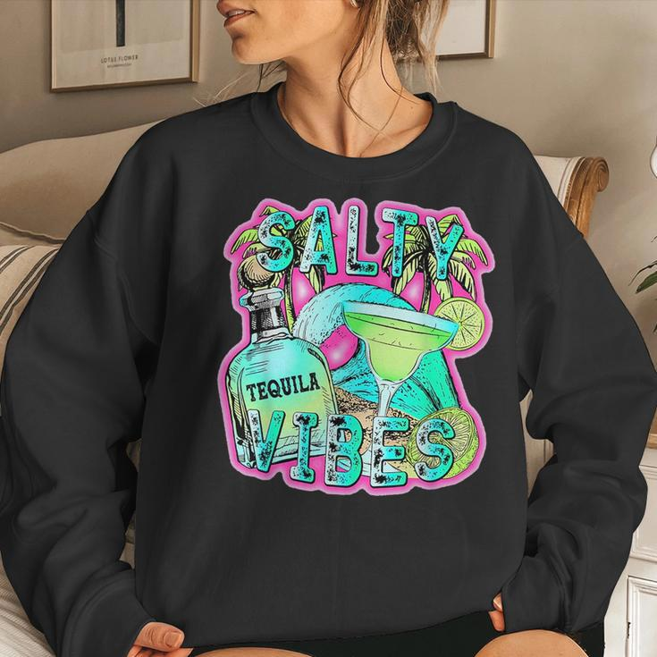 Salty Vibes Tequila Margarita Summer Drinking Beach Party Women Sweatshirt Gifts for Her