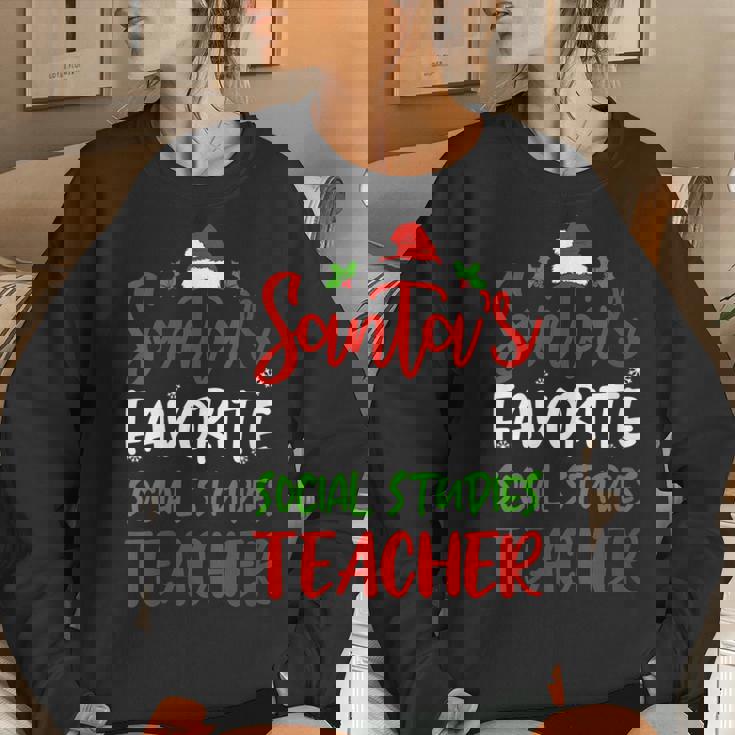 Santas Favorite Social Studies Teacher Christmas For Teacher Sweatshirt Gifts for Her Santas Favorite Social Studies Teacher Christmas For Teacher Sweatshirt Gifts for Her