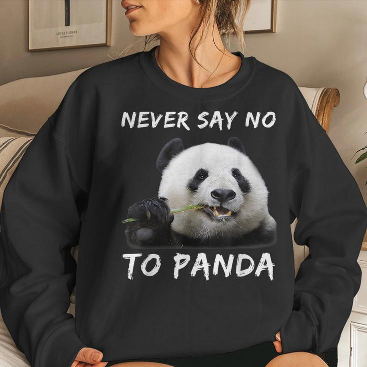 Never Say No To Panda For Panda Lovers Women Sweatshirt Gifts for Her
