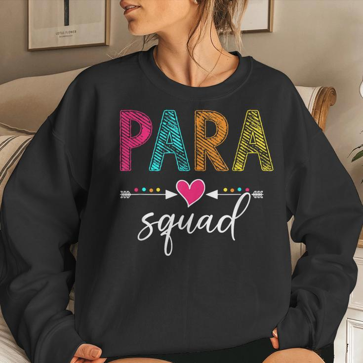 Back To School Para Squad School Paraprofessional Teacher Women Sweatshirt Gifts for Her