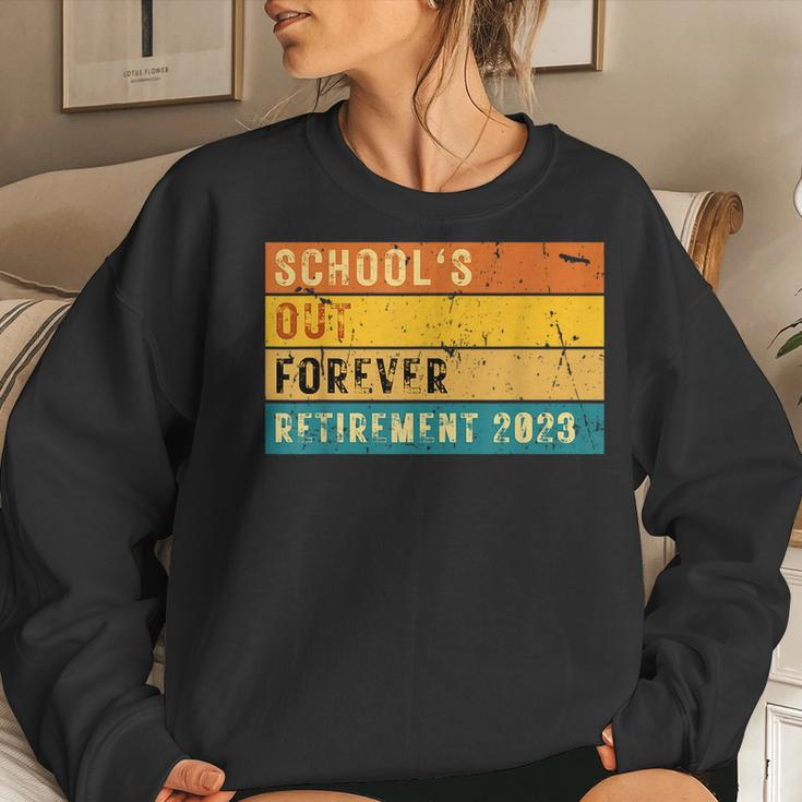 Schools Out Forever Retired Teacher Retirement 2023 Vintage Women Sweatshirt Gifts for Her