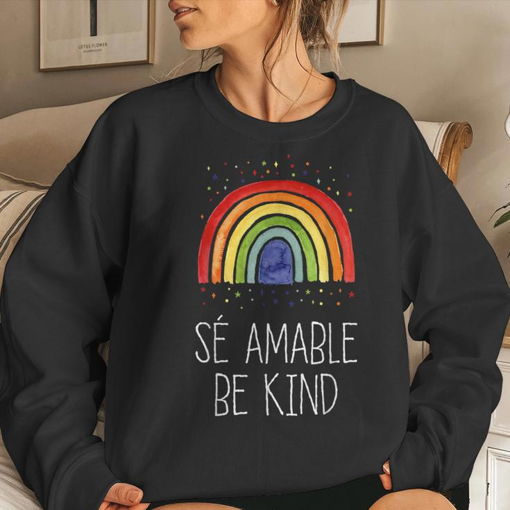 Se Amable Kind In Spanish Motivational Sayings Teacher Women Sweatshirt Gifts for Her