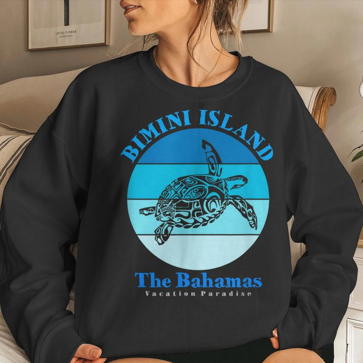 Sea Turtle Bimini Island Bahamas Ocean Women Crewneck Graphic Sweatshirt Gifts for Her