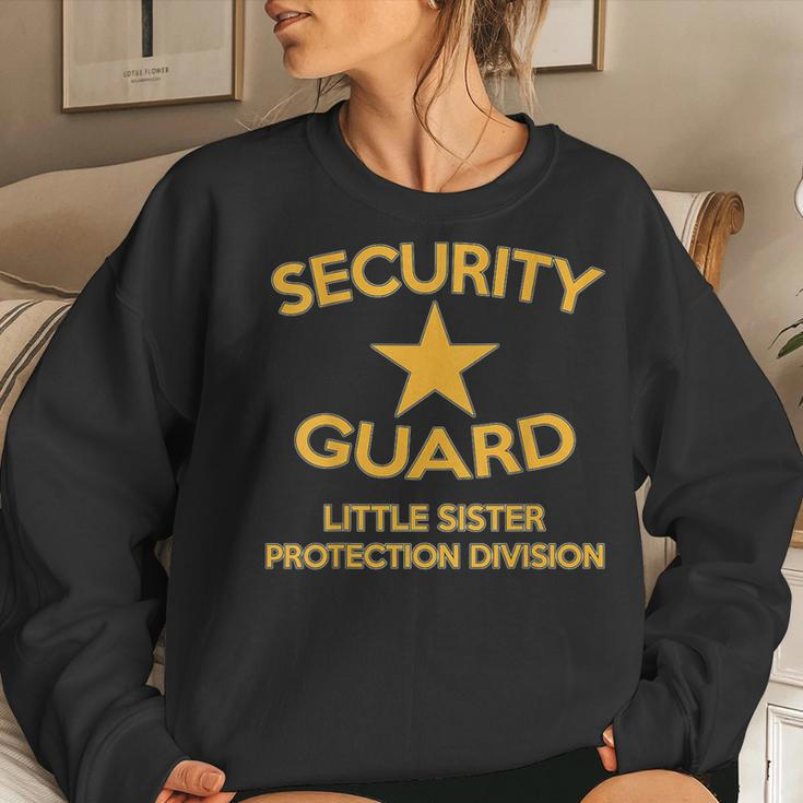 Security Guard Little Sister Protection Sibling Back Women Sweatshirt Gifts for Her