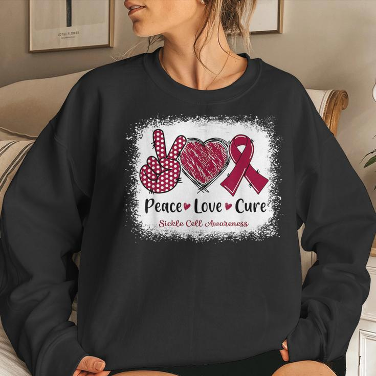 In September We Wear Burgundy Rainbow Sickle Cell Awareness Women Sweatshirt Gifts for Her