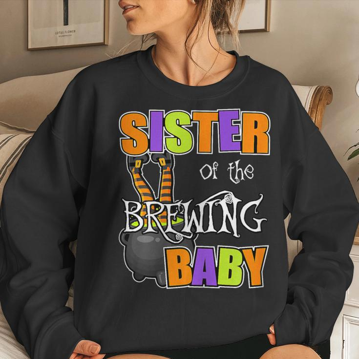 Sister Of Brewing Baby Halloween Theme Baby Shower Spooky Women Sweatshirt Gifts for Her
