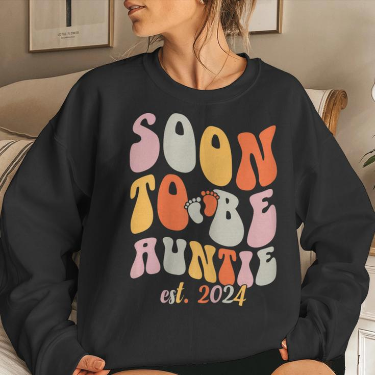 Soon To Be Auntie 2024 Pregnancy Announcement Aunt Women Sweatshirt Gifts for Her