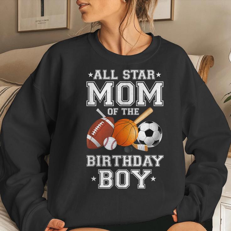 All Star Mom Of The Birthday Boy Sports Mommy Mama Mother Women Sweatshirt Gifts for Her