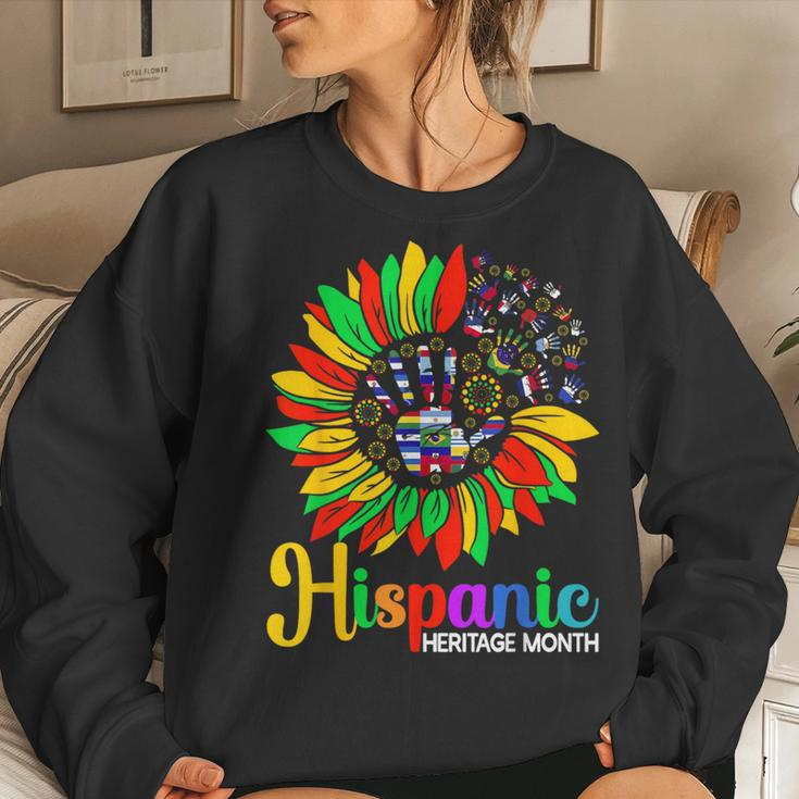 Sunflower Latino Hispanic Heritage Month Roots And Flags Women Sweatshirt Gifts for Her
