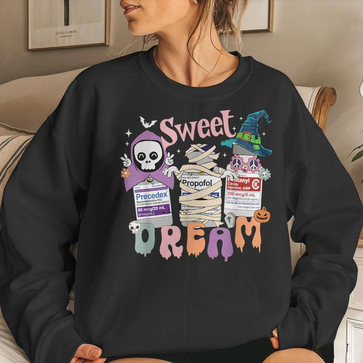 Sweet Dream Team Intensive Scare Unit Icu Rn Nurse Halloween Women Sweatshirt Gifts for Her