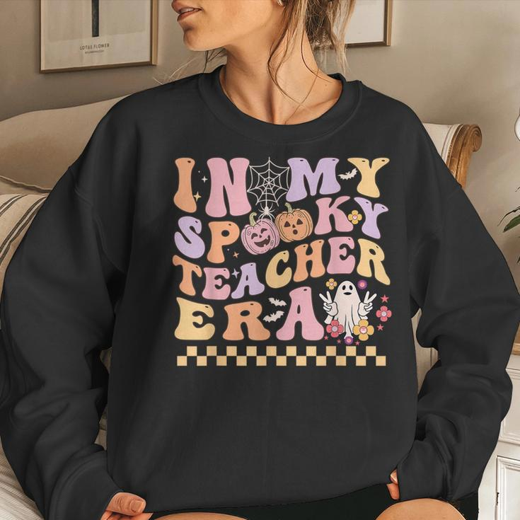 Teacher Halloween In My Spooky Teacher Era Retro Groovy Women Sweatshirt Gifts for Her