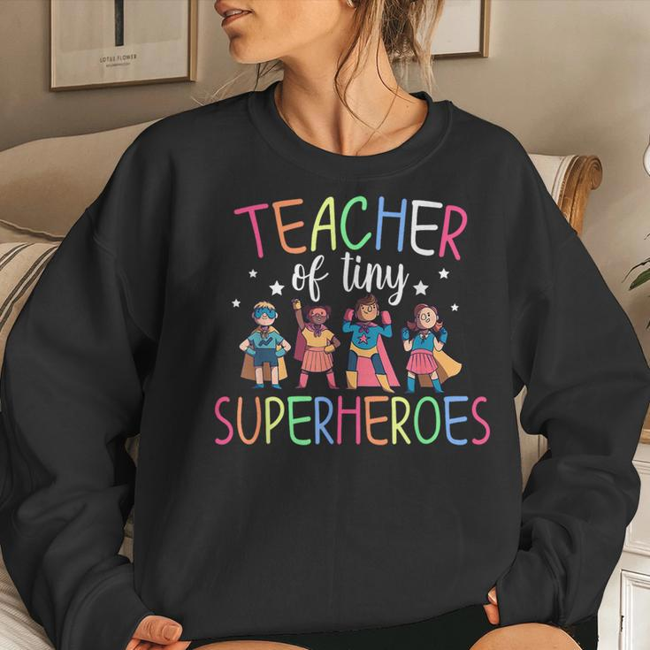 Teacher Of Tiny Superheroes Women Crewneck Graphic Sweatshirt Gifts for Her