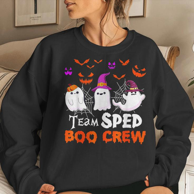Team Sped Boo Crew Cute Ghost Halloween Costume Teacher Women Sweatshirt Gifts for Her