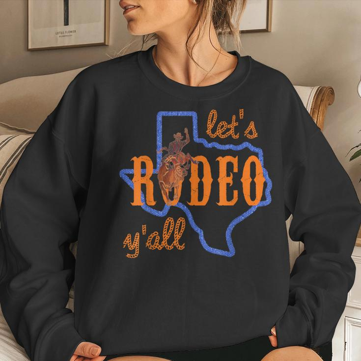 Texan Cowboy Cowgirl Let's Rodeo Y'all Cute Hlsr Women Sweatshirt Gifts for Her