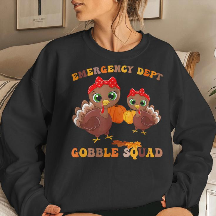 Thanksgiving Emergency Department Er Nurse Gooble Squad Rn Women Sweatshirt Gifts for Her