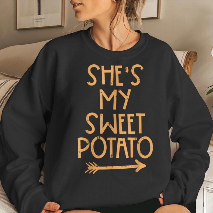 Thanksgiving Shes My Sweet Potato Matching Couple Fall Women Sweatshirt Gifts for Her