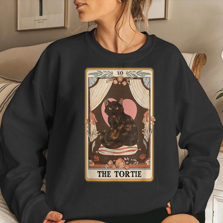 The Tortie Tarot Card Vintage Tortie Cat Tortie Mom Cat Mom Women Crewneck Graphic Sweatshirt Gifts for Her