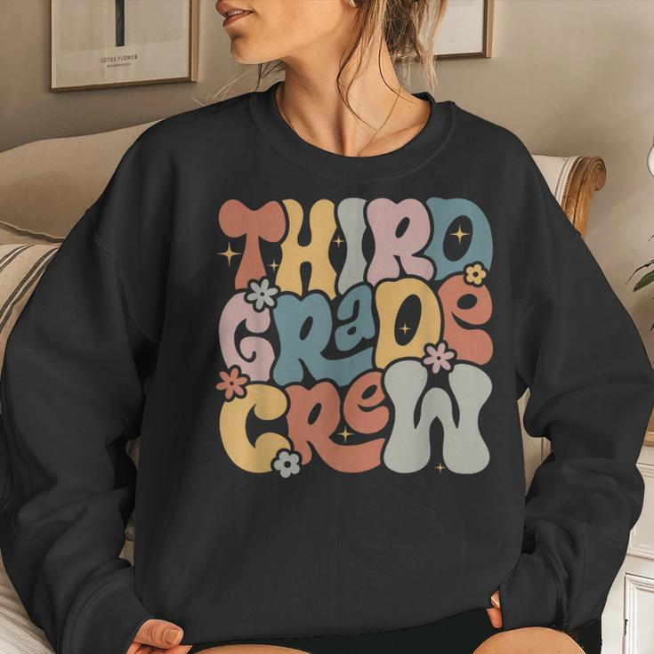 Third Grade Crew Retro Groovy Vintage Third Day Of School Women Sweatshirt Gifts for Her