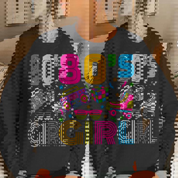 This Is My 80S Girl Costume 1980S Retro Vintage 80S Party Women Crewneck Graphic Sweatshirt Gifts for Her