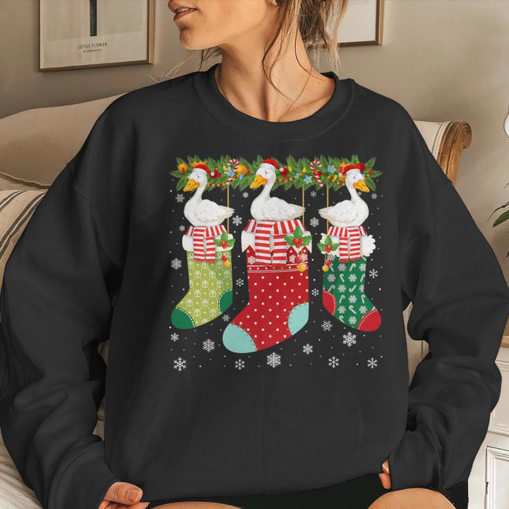 Three Goose In Socks Ugly Christmas Sweater Party Women Sweatshirt Gifts for Her