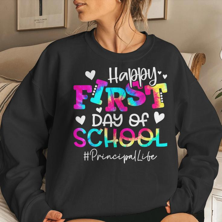 Tie Dye Principal Happy First Day Of School Teacher Women Sweatshirt Gifts for Her